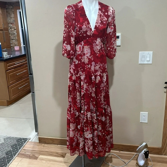Melonie T 3/4 Sleeve Floral Maxi Dress - Picture 3 of 11